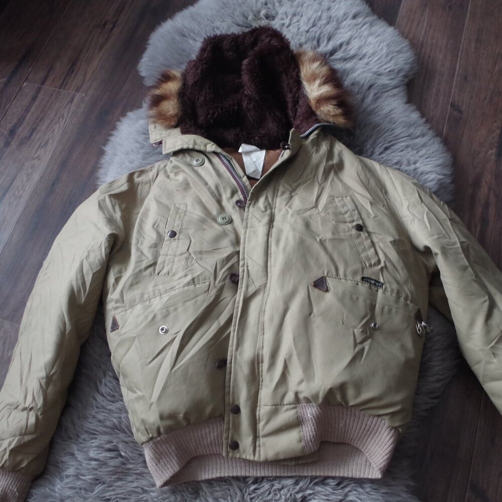 Vintage Winter Down Coat By RemBrandt With FAUX Fur